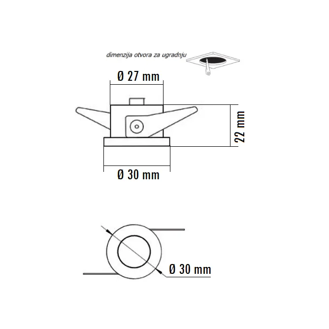 LED ROZETNA L0860-16 1W 3000K BELA - Slika 2