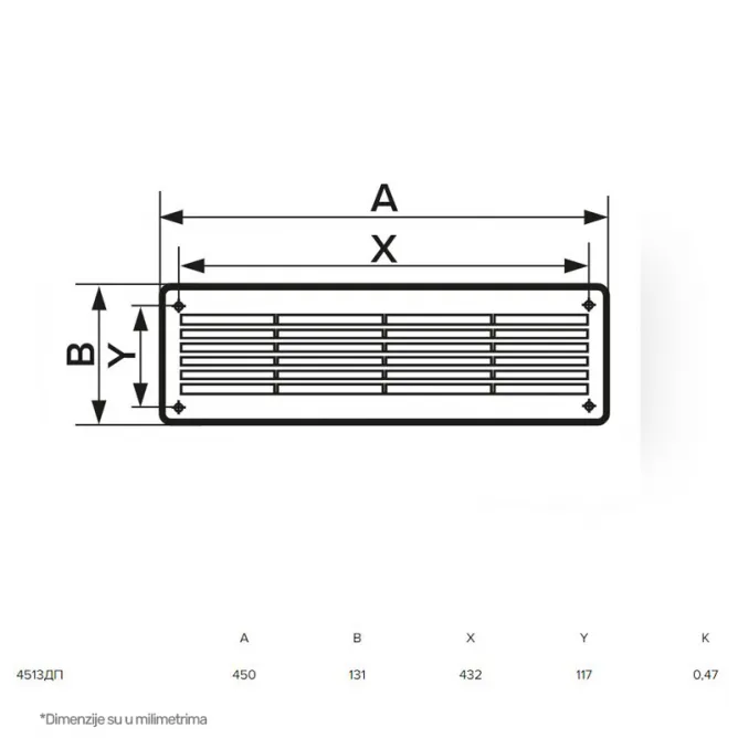 ERA ZALUZINA 4513DP BELA (450x131 mm) - Slika 2