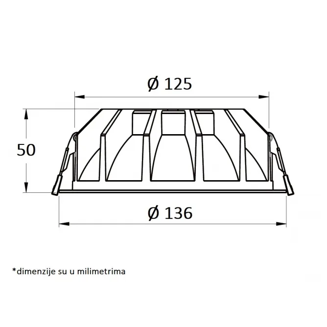 LED UGRADNA SVETILJKA 118001-5 20W 3000K - Slika 2