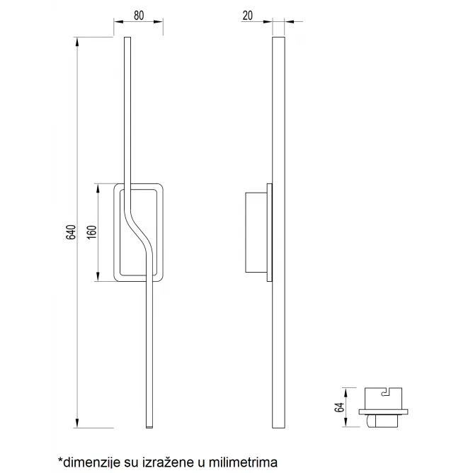 VESTA 470 ZIDNA LAMPA 15W 3000K CRNA - Slika 4