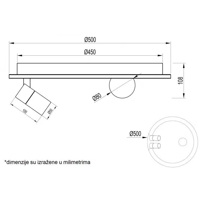 VESTA 483 PLAFONSKA SVETILJKA 30W+2*5W+3W 3000K BELA - Slika 2