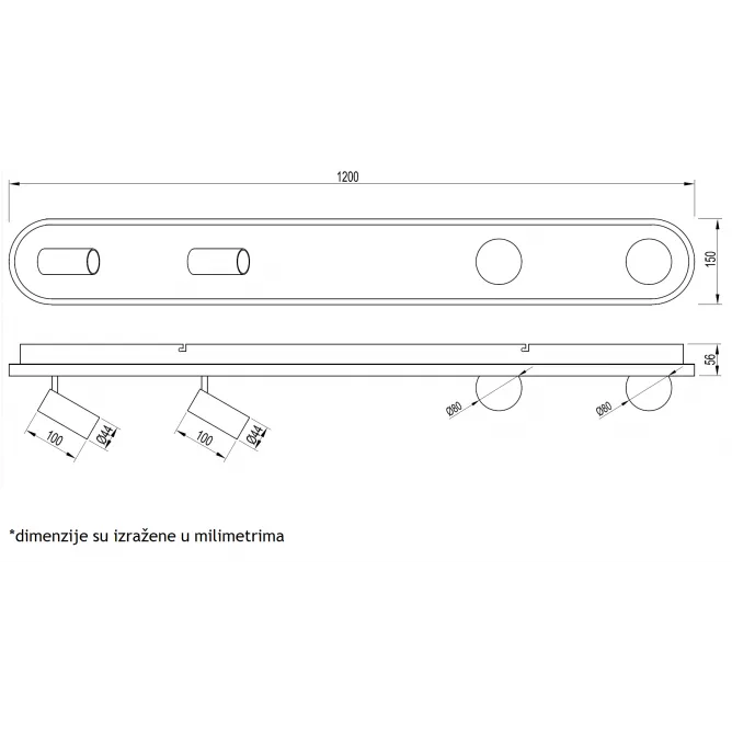 VESTA 480 PLAFONSKA SVETILJKA 34W+2*5W+2*3W 3000K BELA - Slika 5