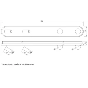 VESTA 480 PLAFONSKA SVETILJKA 34W+2*5W+2*3W 3000K CRNA