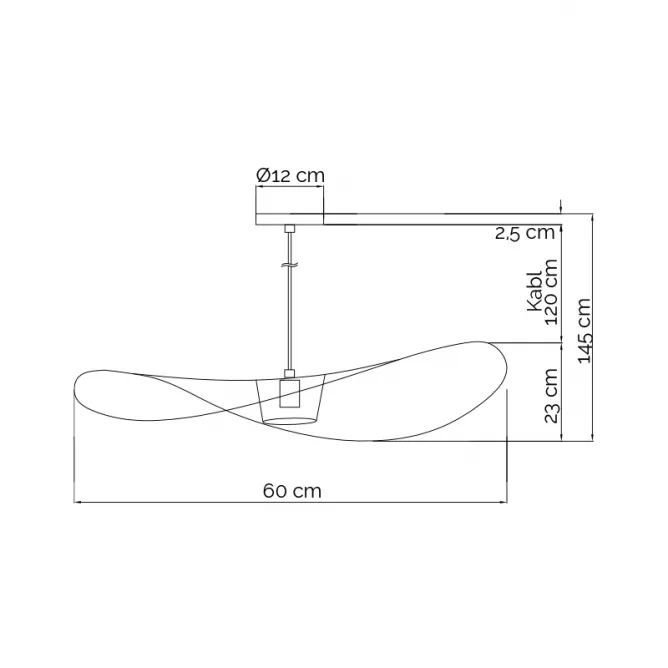 VESTA 552 VISILICA 1*E27 CRNA - Slika 3
