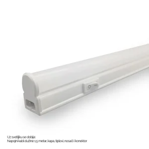 LED SVETILJKA KL T5 1,2m 16W 6500K PREKIDAC BELA