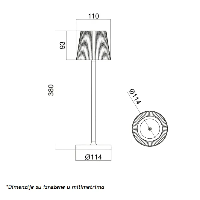 STONA LAMPA PUNJIVA T16011 3W 3000K IP54 CORTEN