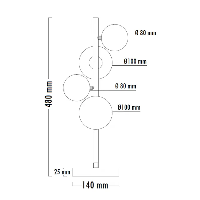 VESTA 600 STONA LAMPA 4*G9 MESING