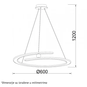 LUNA 262 LUSTER 60W 3000K CRNA
