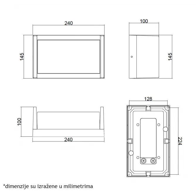 LED SVETILJKA W13305 12W 4000K IP54 CRNA