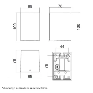 SVETILJKA W10411 ZIDNA 1*GU10 IP65 CRNA