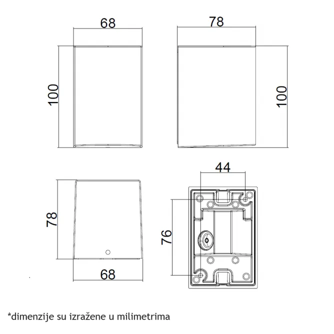 SVETILJKA W10411 ZIDNA 1*GU10 IP65 CRNA