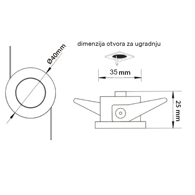 LED ROZETNA L1030-3 OKRUGLA 3W 4000K BELA - Slika 2