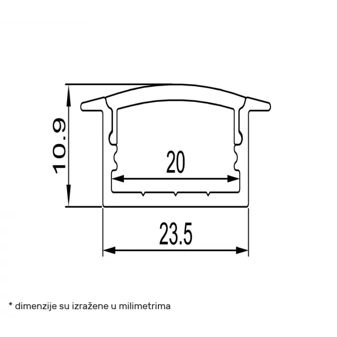 DAWN LED PROFIL LL-ALP013-R KOMPLET CRNI - Slika 2