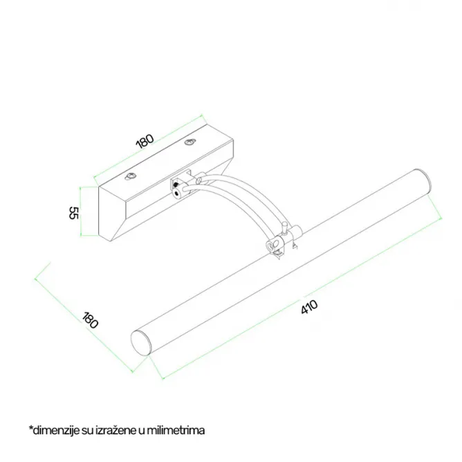 VESTA 138 ZIDNA LAMPA LED 5W 4000K MESING - Slika 2