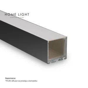 DAWN LED PROFIL LL-ALP018-R KOMPLET CRNI