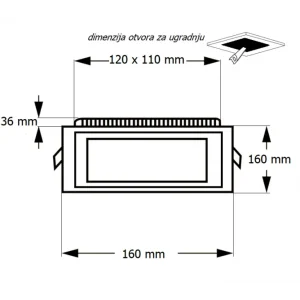 LED PANEL U/Z KNS2-12W 6500K