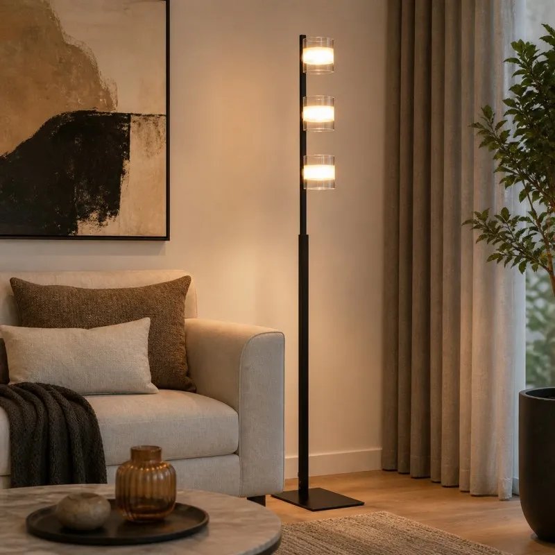 TALIA 59 PODNA LAMPA 3*E14 CRNA/HROM - Slika 2