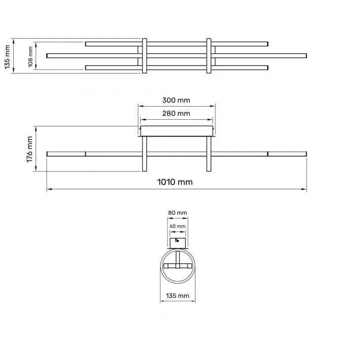 SOLEA 2 LUSTER 36W 3000/4000/6000K CRNA/ZLATO - Slika 3