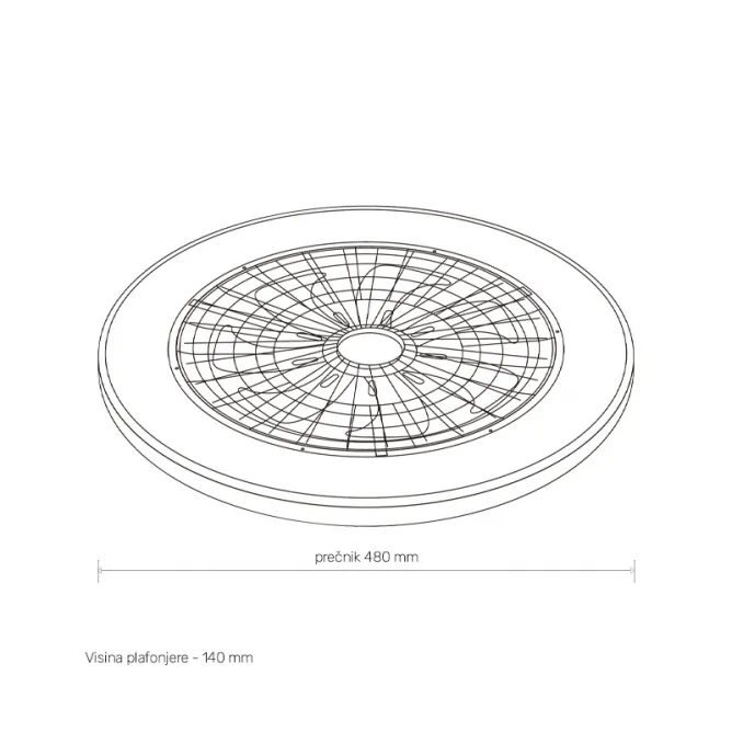 LED PLAFONJERA YL-FAN-G010 48W 3000K/4000K/6500K DRVO DIMABILNA - Slika 3