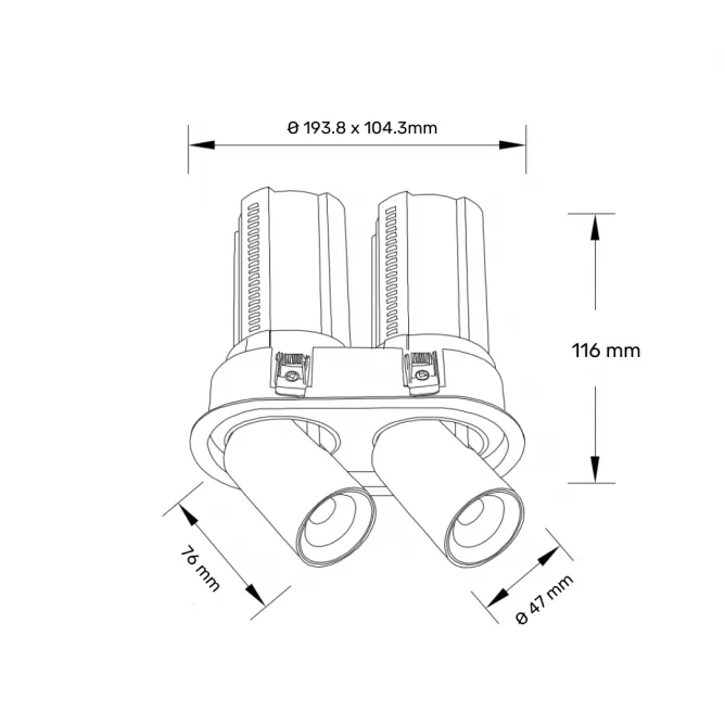 DAWN LED SVETILJKA TTV324 24W 3000K CRNA DIM - Slika 2