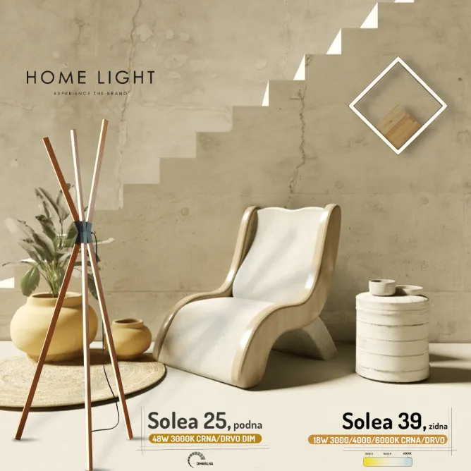 SOLEA 39 ZIDNA LAMPA 18W 3000/4000/6000K CRNA/DRVO - Slika 2