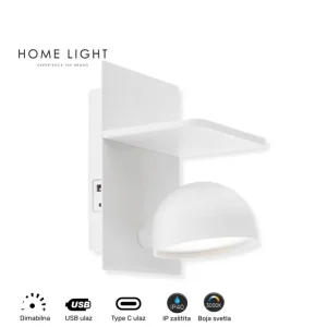 SOLEA 57 ZIDNA LAMPA 7W 3000K BELA DIM