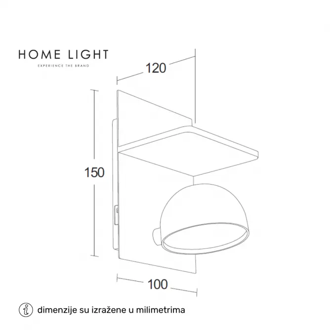 SOLEA 57 ZIDNA LAMPA 7W 3000K BELA DIM - Slika 2