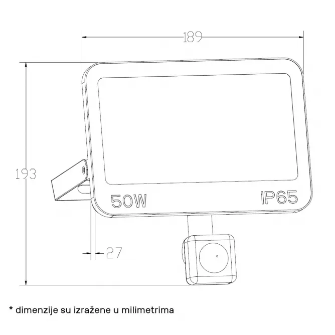 DAWN LED REFLEKTOR SENZOR GN-FL913S-50W CCT 5000lm 110° IP66 - Slika 2