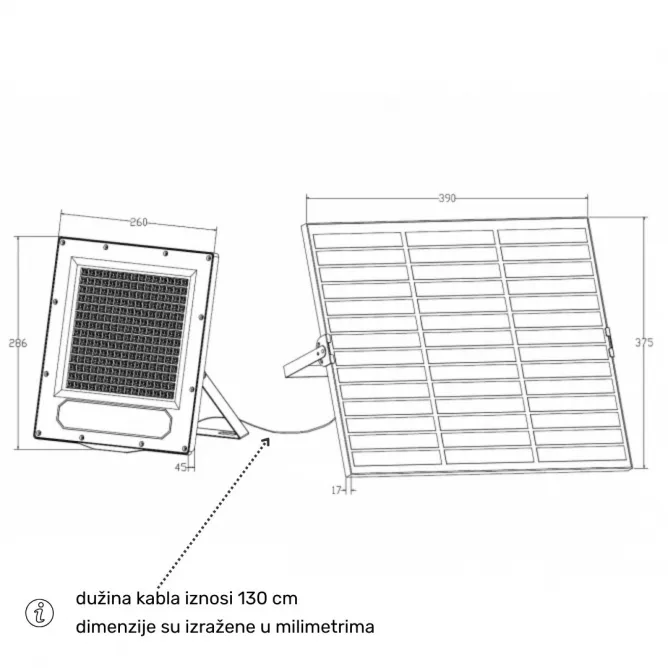 SOLARNI REFLEKTOR GN-SFL519-240W 5000K 3000lm 90° IP66 - Slika 2