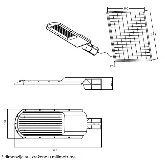 SOLARNA LED ULICNA SVETILJKA GN-SSL316-240W 4000K 3000lm IP66 - Slika 4