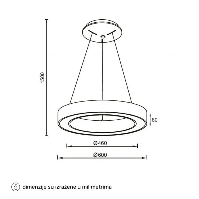 VESTA 682 VISILICA 50W 3000/4000K CRNA - Slika 3