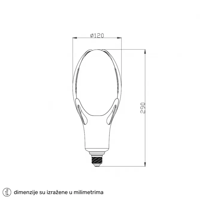 LED SIJALICA ED120 E27 80W 6500K - Slika 2