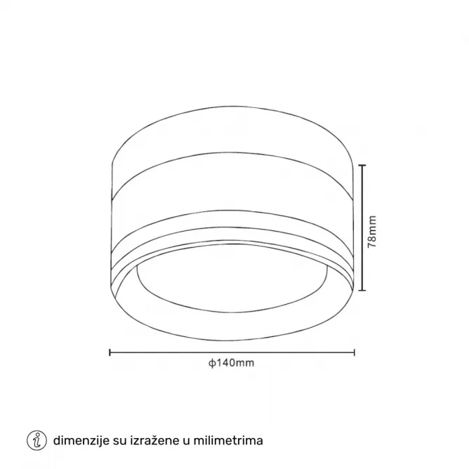 LED PLAFONJERA BL140CW 9W CCT BELA IP65 - Slika 3
