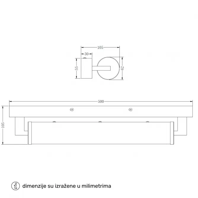 VESTA 695 ZIDNA LAMPA LED 18W 4000K HROM - Slika 3