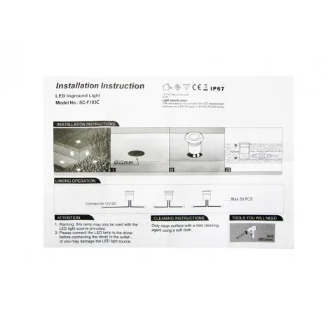 LED SVETILJKA SC-F103C PODNA 0,6W RGB IP65 NIKL - Slika 4