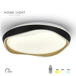 SOLEA 108 PLAFONSKA SVETILJKA 24/48W CCT CRNA/DRVO DIM