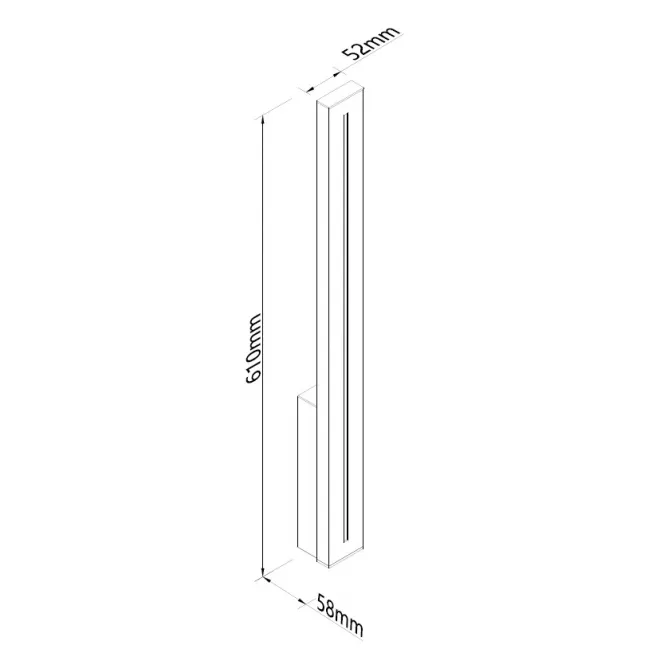 DAWN LED SVETILJKA 1007D ZIDNA 12W 3000K IP65 CRNA - Slika 3