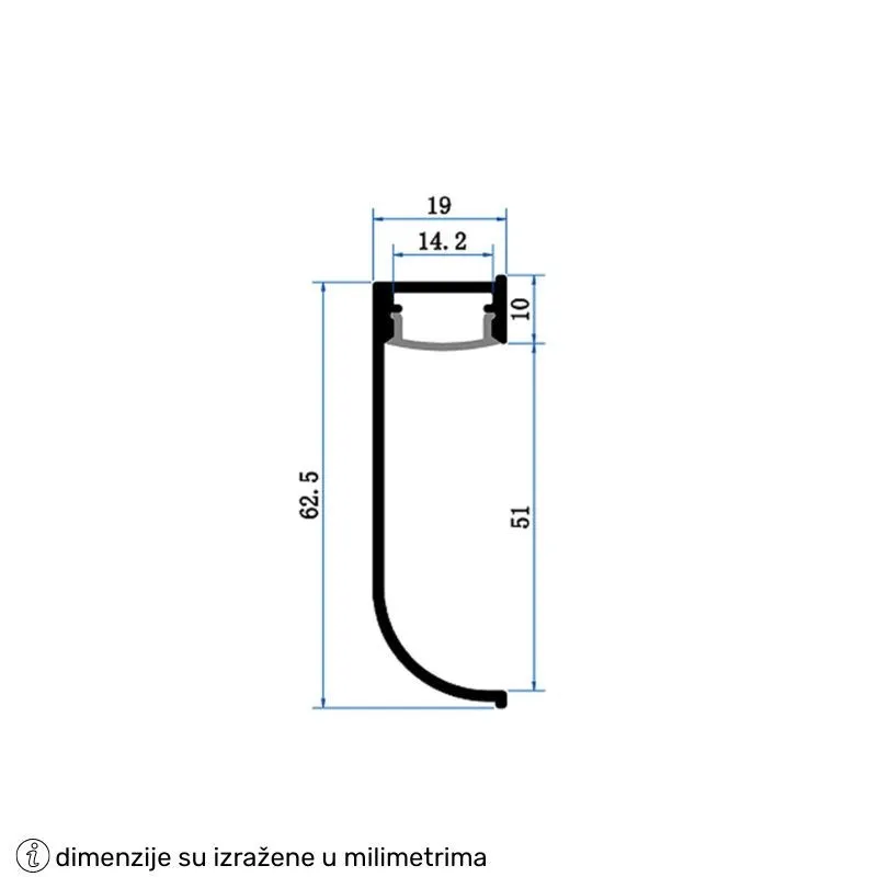 DAWN LED PROFIL LL-ALP6419 KOMPLET BELI - Slika 3