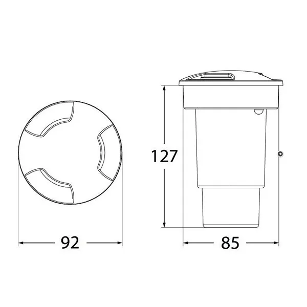 Podna ugradna lampa CECI 90 3L BK - Slika 3