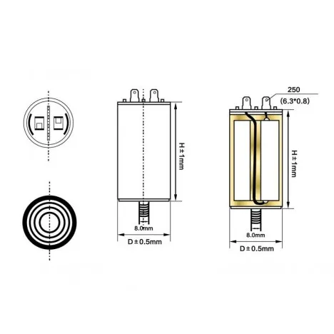 KONDEZATOR 40MF GMC 4PIN 450V/50HZ - Slika 2
