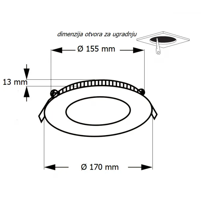 LED PANEL KA-C1 12W 6500K - Slika 2