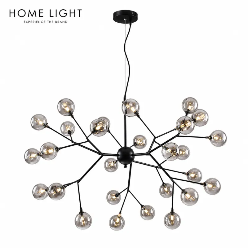 LUNA 118 LUSTER 27*G4(220V) BLACK/SMOKED GLASS
