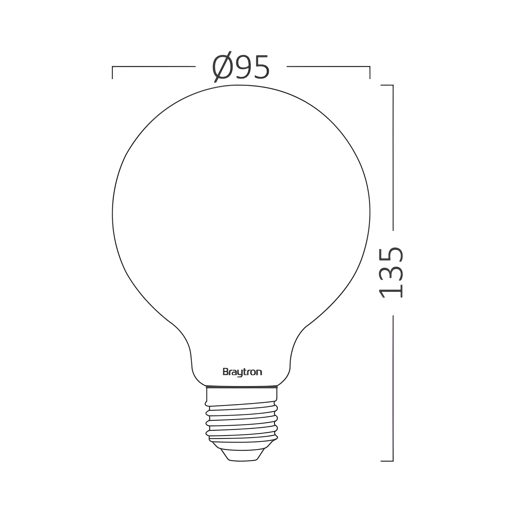 LED FILAMENT KUGLA G95 7W E27 AMBER 6500K - Slika 3