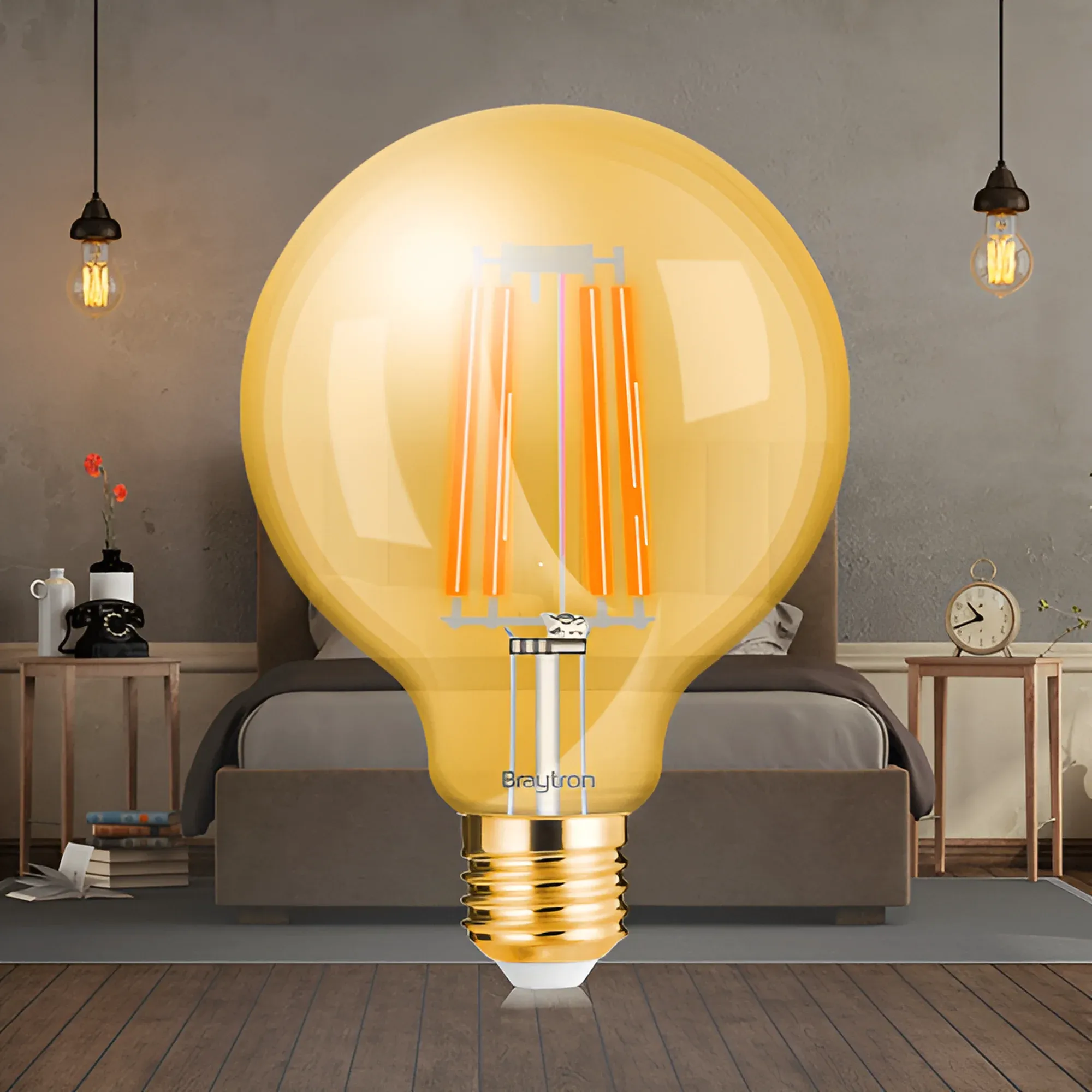 LED FILAMENT KUGLA G95 6W E27 AMBER 2200K - Slika 2