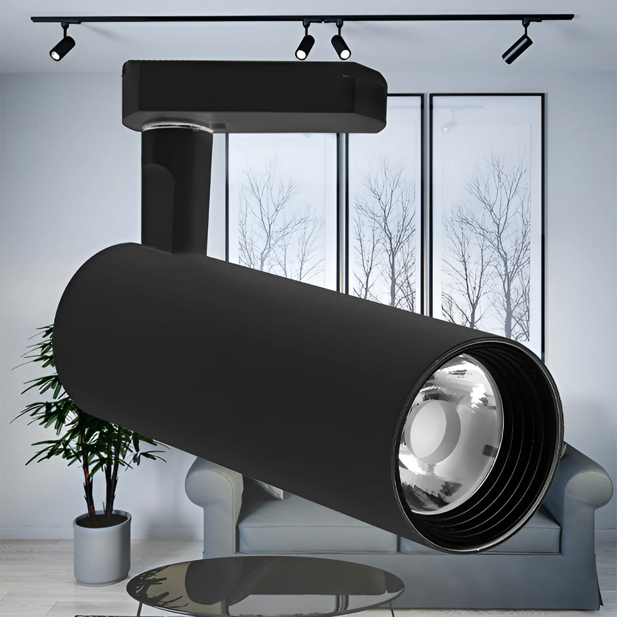 LED SINSKI REFLEKTOR 15W CRNI 4000K TROFAZNI - Slika 2