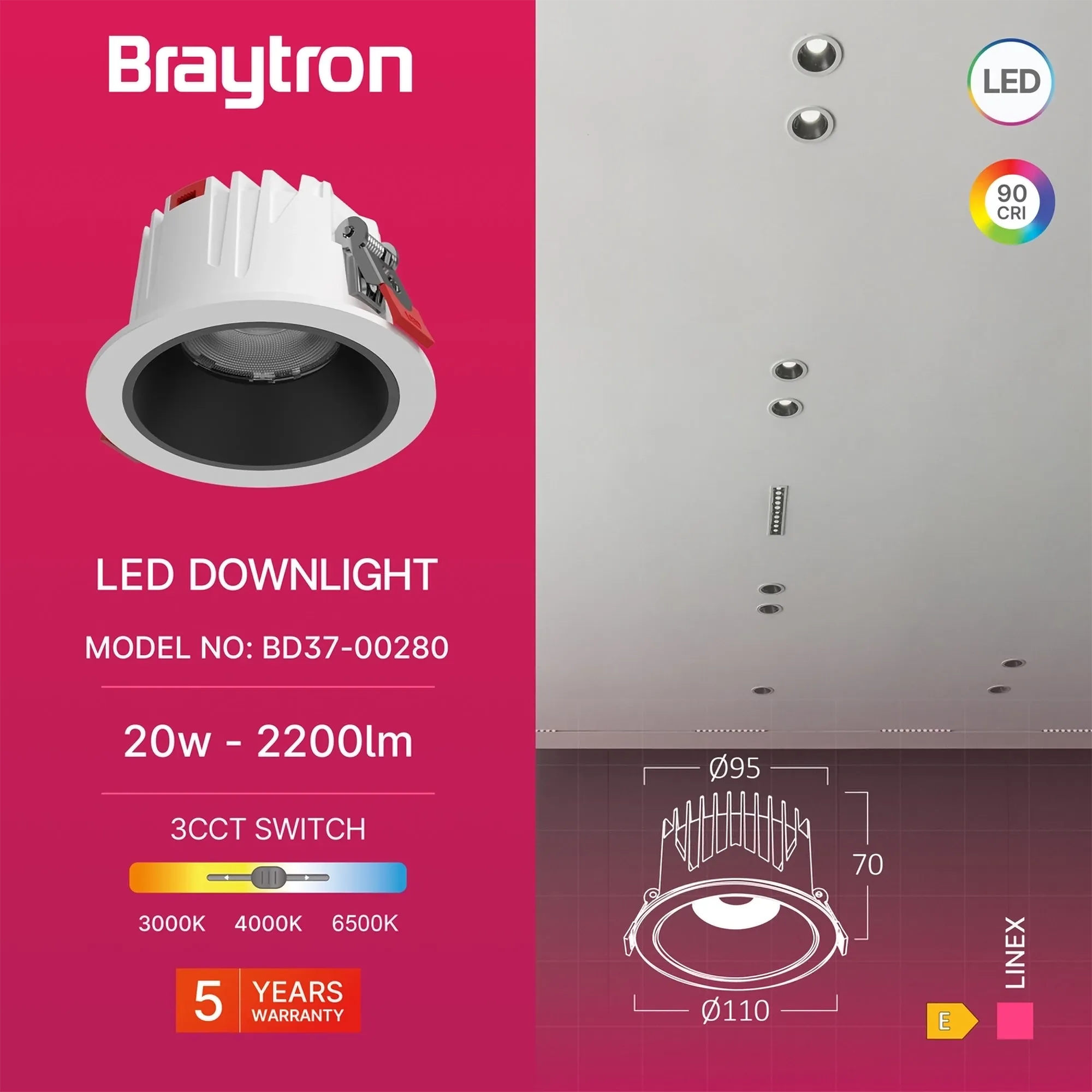 LED DOWNLIGHT 20W BELI 3CCT - Slika 3
