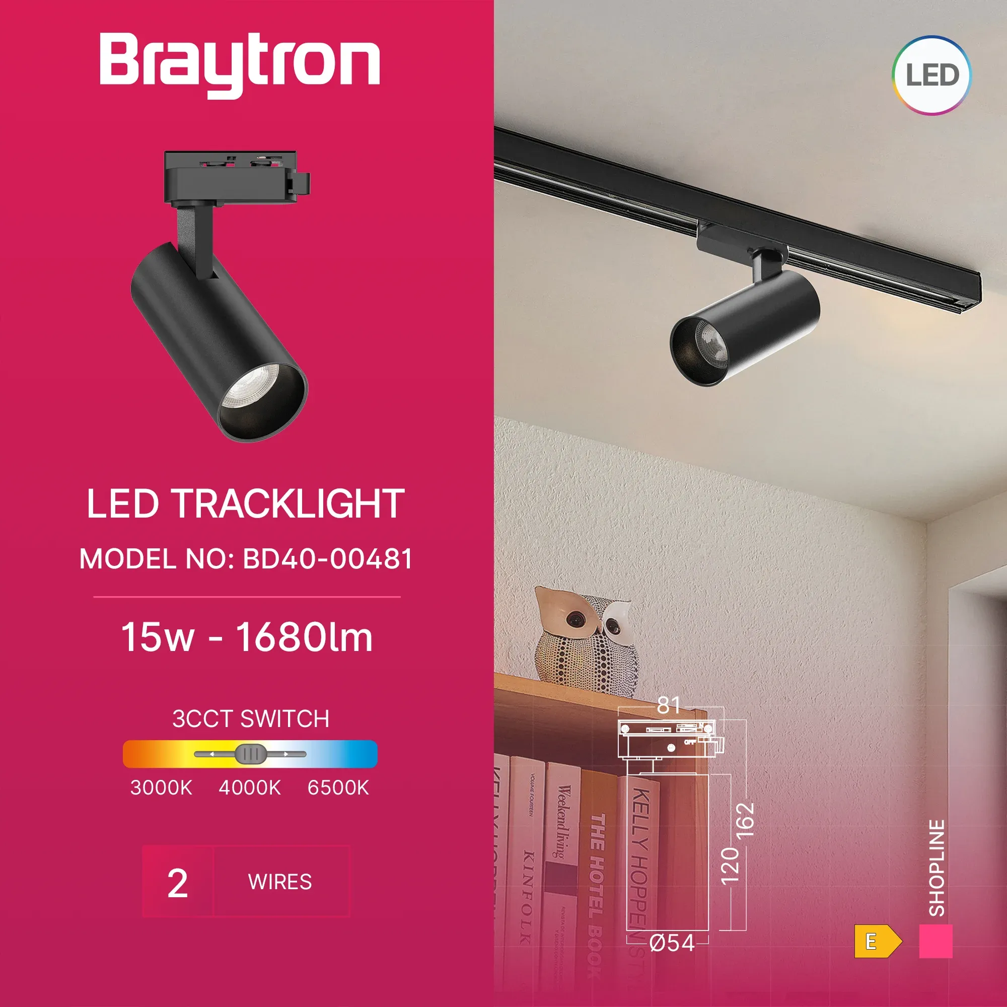 LED SINSKI REFLEKTOR 15W CRNI 3CCT MONOFAZNI - Slika 3