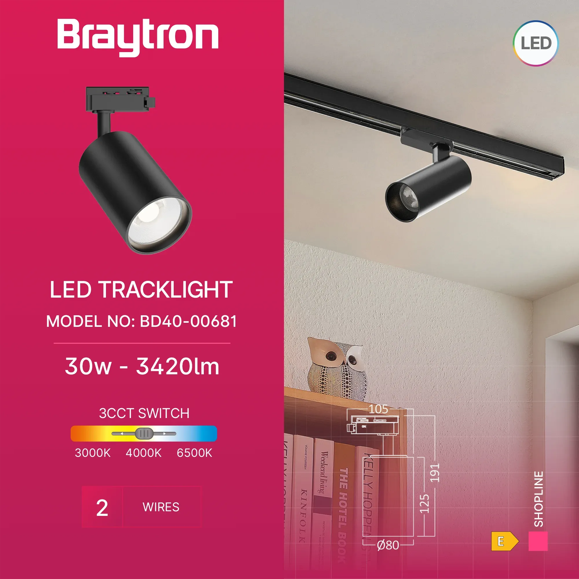 LED SINSKI REFLEKTOR 30W CRNI 3CCT MONOFAZNI - Slika 3