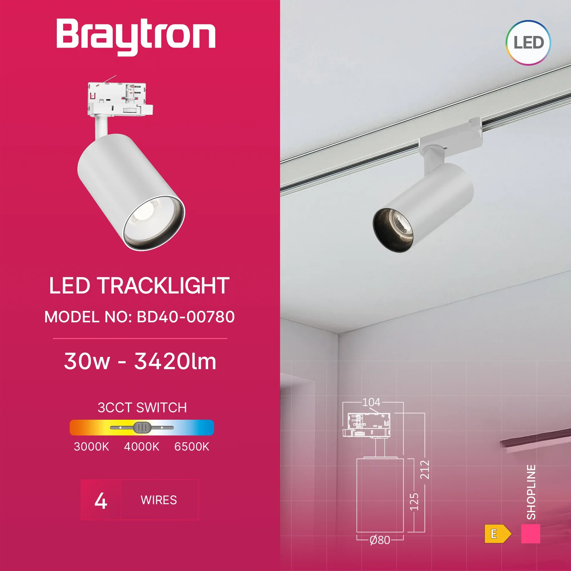 LED SINSKI REFLEKTOR 30W BELI 3CCT TROFAZNI - Slika 3