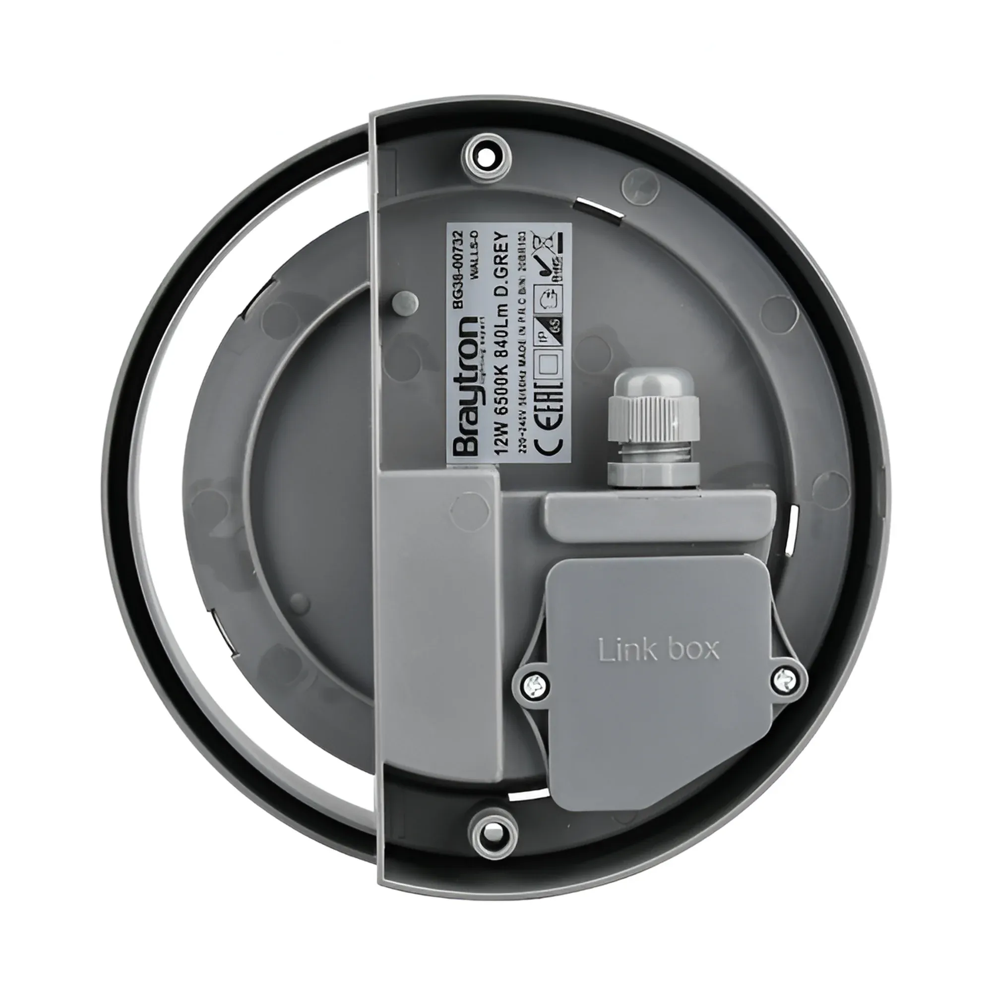 LED ZIDNA SVETILJKA OKRUGLA 12W SIVA 3000K IP65 - Slika 4